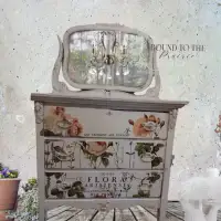 Shabby Roses Restyled Antique Dresser!~Chalk Painted / Transfer!