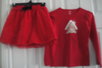 2 of Girls Christmass Shirt/Skirt by Gynboree/OshKosh Red size 8