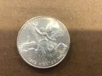 1985 Mexico Libertad 999 Silver 1 oz Coin Plata Pura Onza