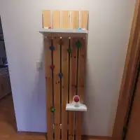 Kids Ikea wall hooks unit in pine