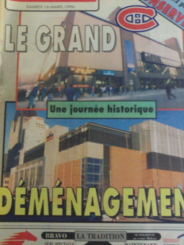 CAHIER HISTORIQUE DÉMÉNAGEMENT DU CH FORUM AU CENTRE MOLSON 1996 dans Art et objets de collection  à Laval/Rive Nord - Image 3