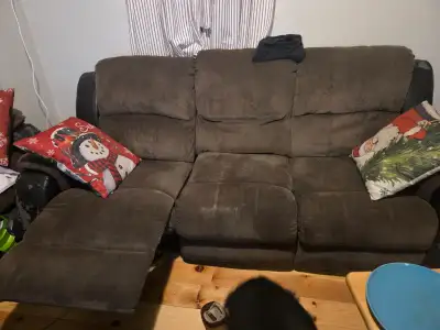 Reclining couch and loveseat, View more