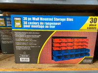 Wall mount storage bins