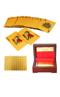 Gold Plated 24 Karat Gold Poker Cards In Wooden Gift Box
