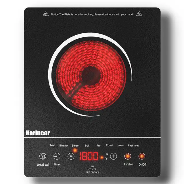 Karinear Portable Electric Cooktop Single Burner - 1800W in Stoves, Ovens & Ranges in Markham / York Region - Image 2