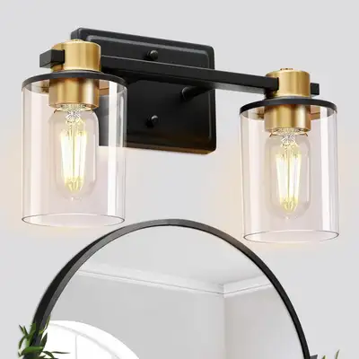 Bathroom Light Fixtures Over Mirror, Gold&Black Vanity Light, Mo, View more
