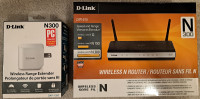 D-Link Model DIR-615 Wireless Router and DAP-1320 Range Extender