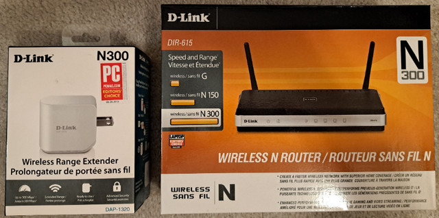 D-Link Model DIR-615 Wireless Router and DAP-1320 Range Extender in Networking in Winnipeg