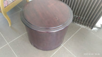 Antique Round Coffee/End Tables (2) with Opening Doors