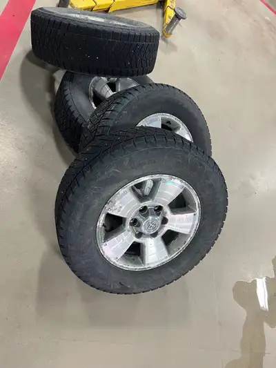 Selling a set of Toyota winter wheels and tires, 6 lugs wheels. Tires are Bridgestone 265/65R17 and...