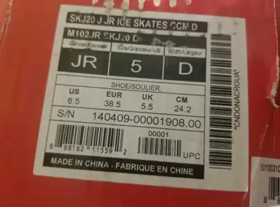 CCM Tacks Ice Skates - Junior Size 5, View more