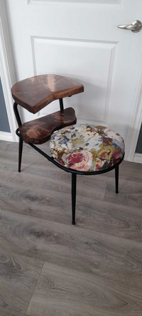 Live edge small table with swivel seat