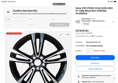No rim damage.