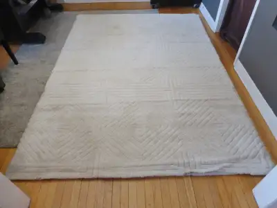 Ivory Beige Geometric Super Soft Plush Area Rug – 6’6x9’6, View more