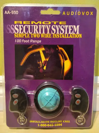 NEW Audiovox Car Alarm System Remote security system Two, 2 button remotes Multi-tone siren Programm...