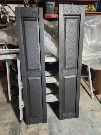 Black vinyl 2 panel shutters are new and never used. A little dusty from storage. They clean up like...