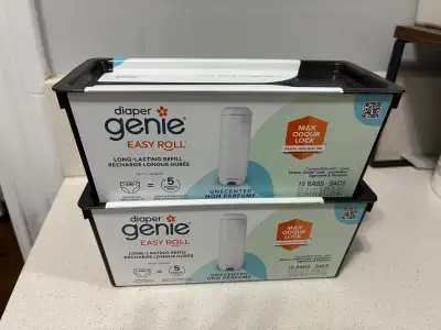Kiddo is diaper free now and we have unused sealed bag refills for diaper genie, original cost $48.