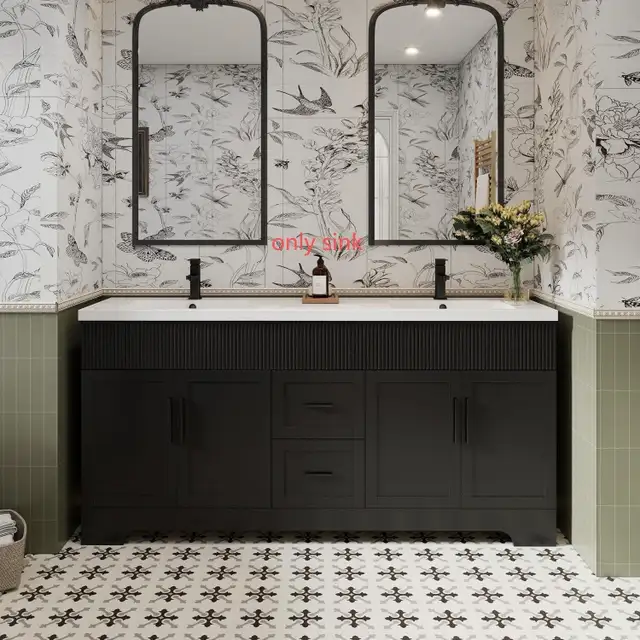 75” Brand New - Solid surface composite double sink vanity top in Cabinets & Countertops in City of Toronto - Image 2