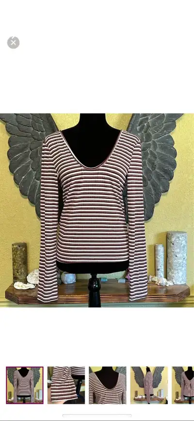 Revamped striped cropped Longsleeve shirt, View more