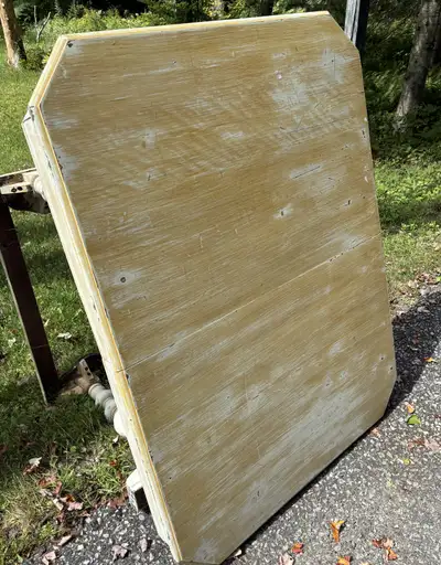 Dinning table old oak painted table & chairs, View more