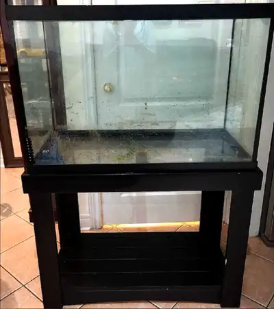 65 Gallon aquarium with two lids and a stand , View more