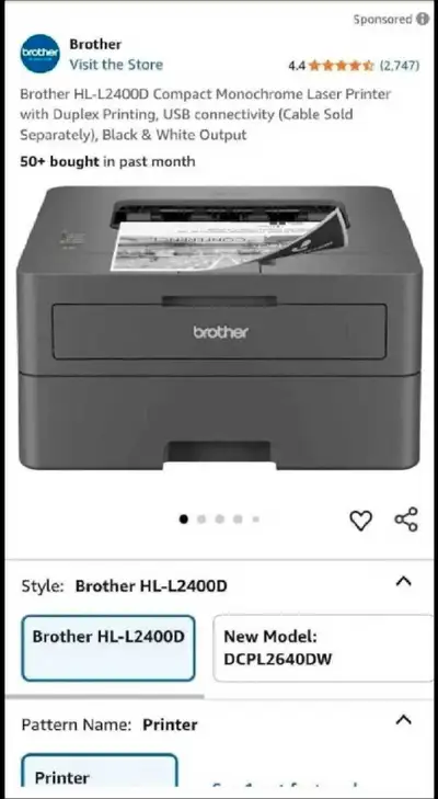 Brother HLL2400D Monochrome All-In-One Laser Printer, View more