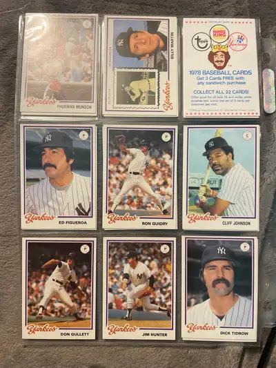 1978/1979 Topps Burger King Baseball Cards New York Yankees, View more