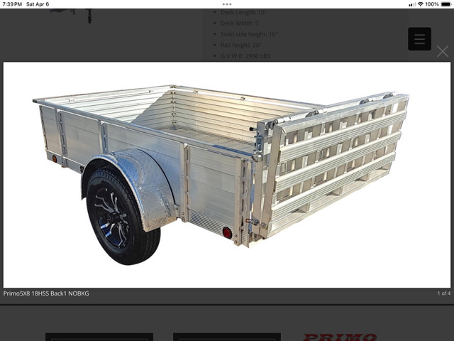 2023 Primo 5x10 utility trailer in Cargo & Utility Trailers in Saint John - Image 2