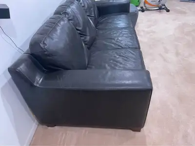 Dark brown leather couch for sale, View more