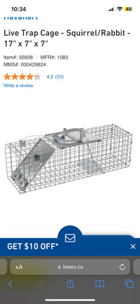 Squirrel rabbit trap cage