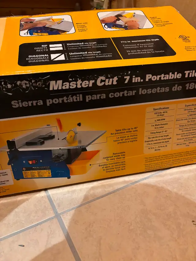 Mastercraft wet tile saw63010223750145122