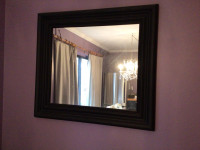 Huge (41" x 44") wooden frame mirror