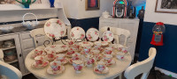 American Beauty teacups and dishes from 15$ to 40$ each