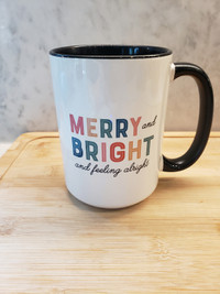 Merry and Bright and feeling alright mug