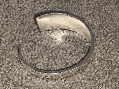 Minimalist Silver Glossy Open Bracelet - 2-1/4", View more