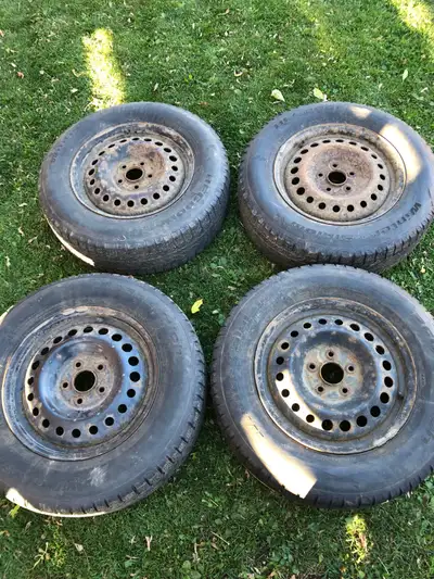 Winter rims for 215/70r16. Tires are over 10 yrs. old. Needed new tires so went with all weather. No...