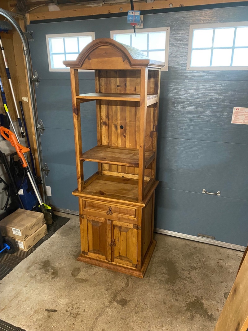 Knotty Pine Made is Mexico Solid Wood Display w/ Drawer Bookcases & Shelving Units
