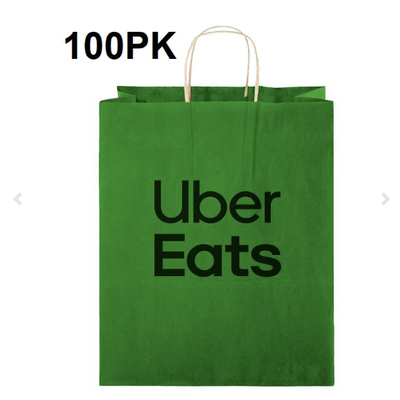 100 Uber Eats Paper Grocery Bags 13"- NEW, View more