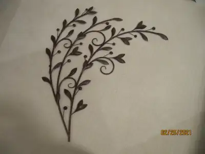 METAL LEAVES WITH BERRIES WALL DECOR, View more