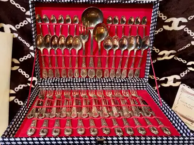 51 Piece Silver Plated Flatware, View more