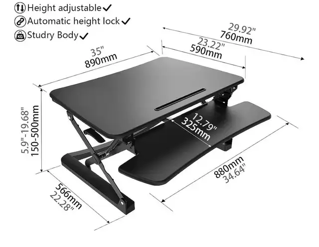 PrimeCables Standing Desk Converter *USED* in Desks in Mississauga / Peel Region - Image 3