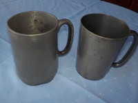 Victorian Antique Pewter Beer Tankards from 1800's - Ancaster