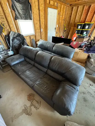 Black leather couches sofa and loveseat , View more