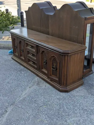 Vintage 2-Piece Wooden China Cabinet, View more