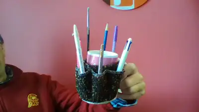 COFFEE MUG w/Pen & Pencil Organizer, View more