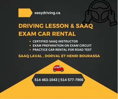Learn Driving with a SAAQ certified monitors of Easy Driving School - Teaching tailored to your need...