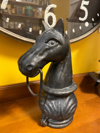Vintage Cast Iron Hitching Post Top Horse Head Fence Post Finial