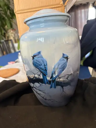 Urn BlueJay Birds, View more