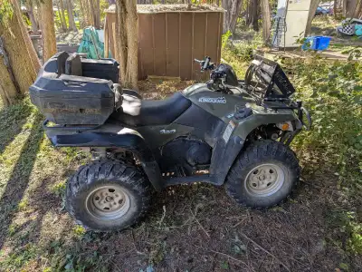 2011 Suzuki King Quad 500, 2016 Yamaha Grizzly 700, 14x5.5 trailer and Quick Connect Plow, atv cover...