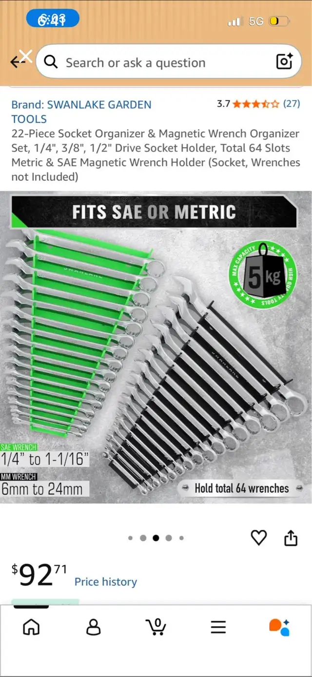 Swanlake Garden Tools Wrench and Socket Organizer Set in Tool Storage & Benches in London - Image 5